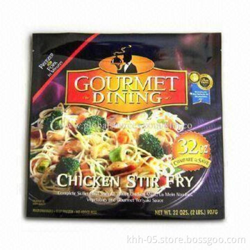 Zipper Packing Pouch for Food/Noodles, with Zip Lock, Clear Window and Bottom Gusset